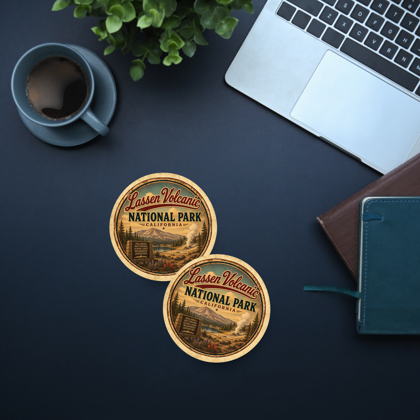 Lassen Volcanic National Park Ceramic Coaster – 4" Round