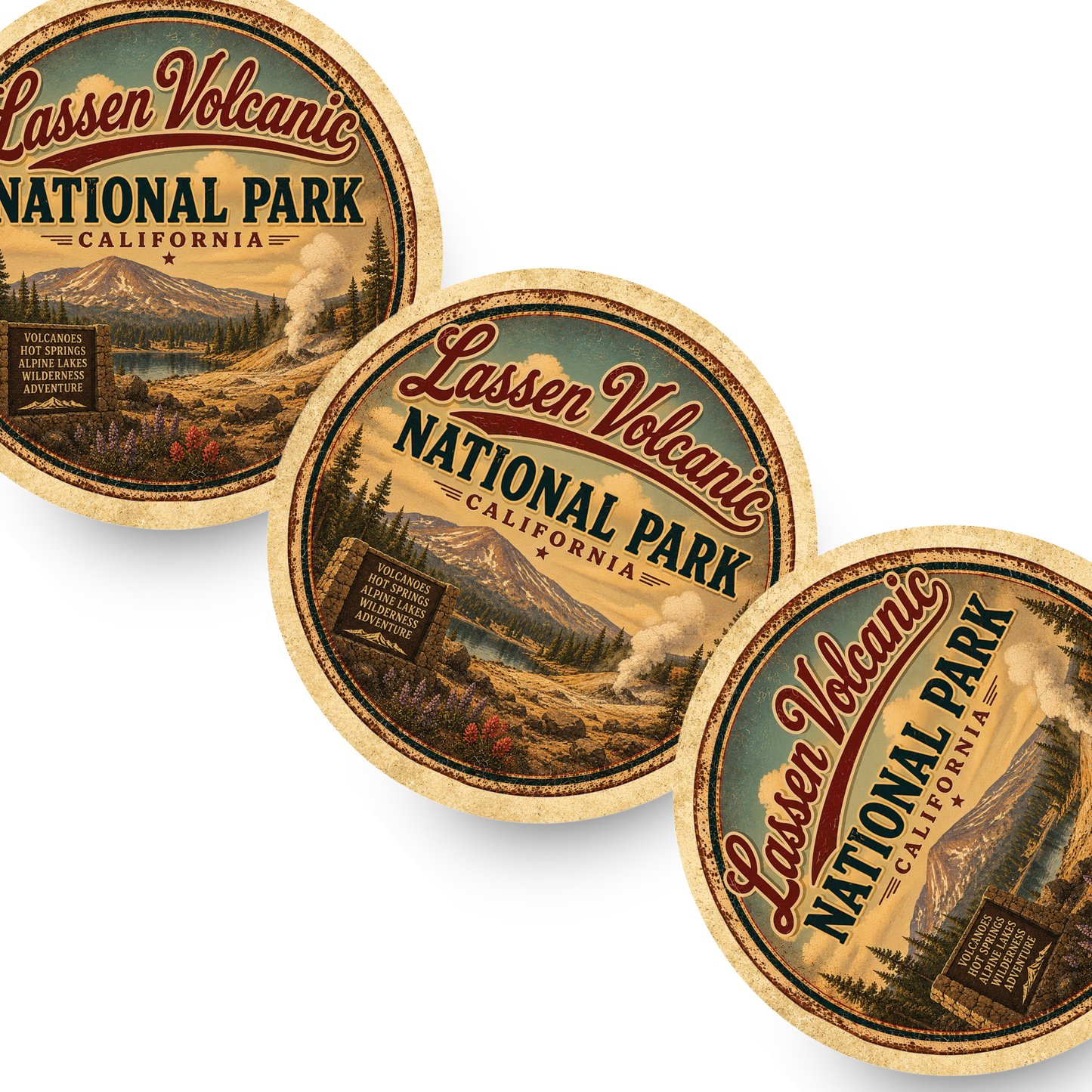 Lassen Volcanic National Park Ceramic Coaster – 4" Round