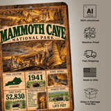 Mammoth Cave National Park sign features including aluminum construction and weather resistance