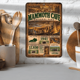 Mammoth Cave National Park aluminum sign displayed in a kitchen