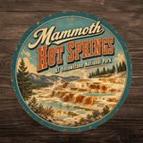 Mammoth Hot Springs Yellowstone National Park Sign 12" Round
