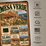 Mesa Verde National Park sign features including aluminum construction and weather resistance