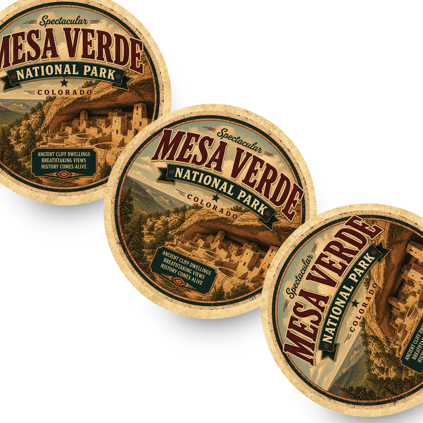 Mesa Verde National Park Ceramic Coaster – 4" Round