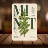 Mint Botanical Aluminum Sign – Herb Kitchen & Garden Décor