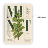 Mint Botanical Aluminum Sign – Herb Kitchen & Garden Décor