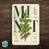 Mint Botanical Aluminum Sign – Herb Kitchen & Garden Décor