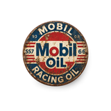 Vintage Mobil Oil Racing Magnet – 3-Inch Round