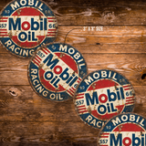 Vintage Mobil Oil Racing Magnet – 3-Inch Round