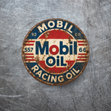 Vintage Mobil Oil Racing Magnet – 3-Inch Round