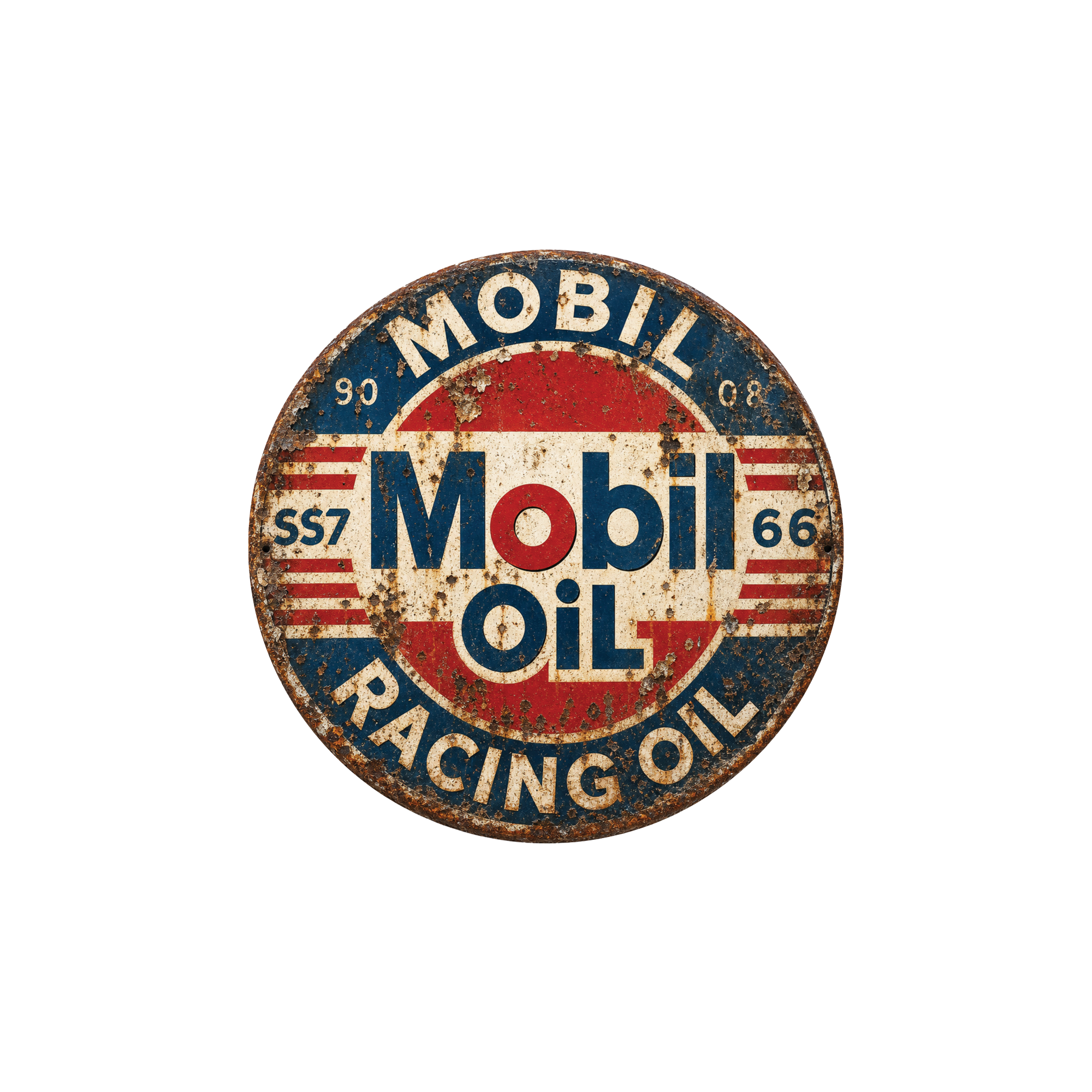 Vintage Mobil Oil Racing Ceramic Coaster – 4-Inch Round