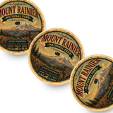 Mount Rainier National Park Ceramic Coaster – 4" Round