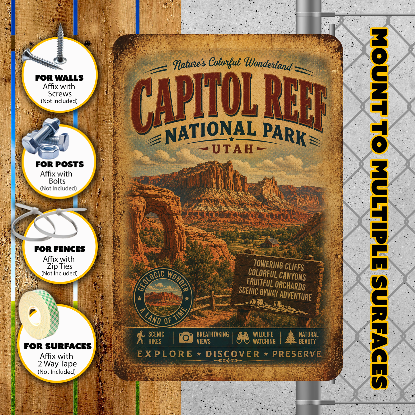 Capitol Reef National Park Metal Sign