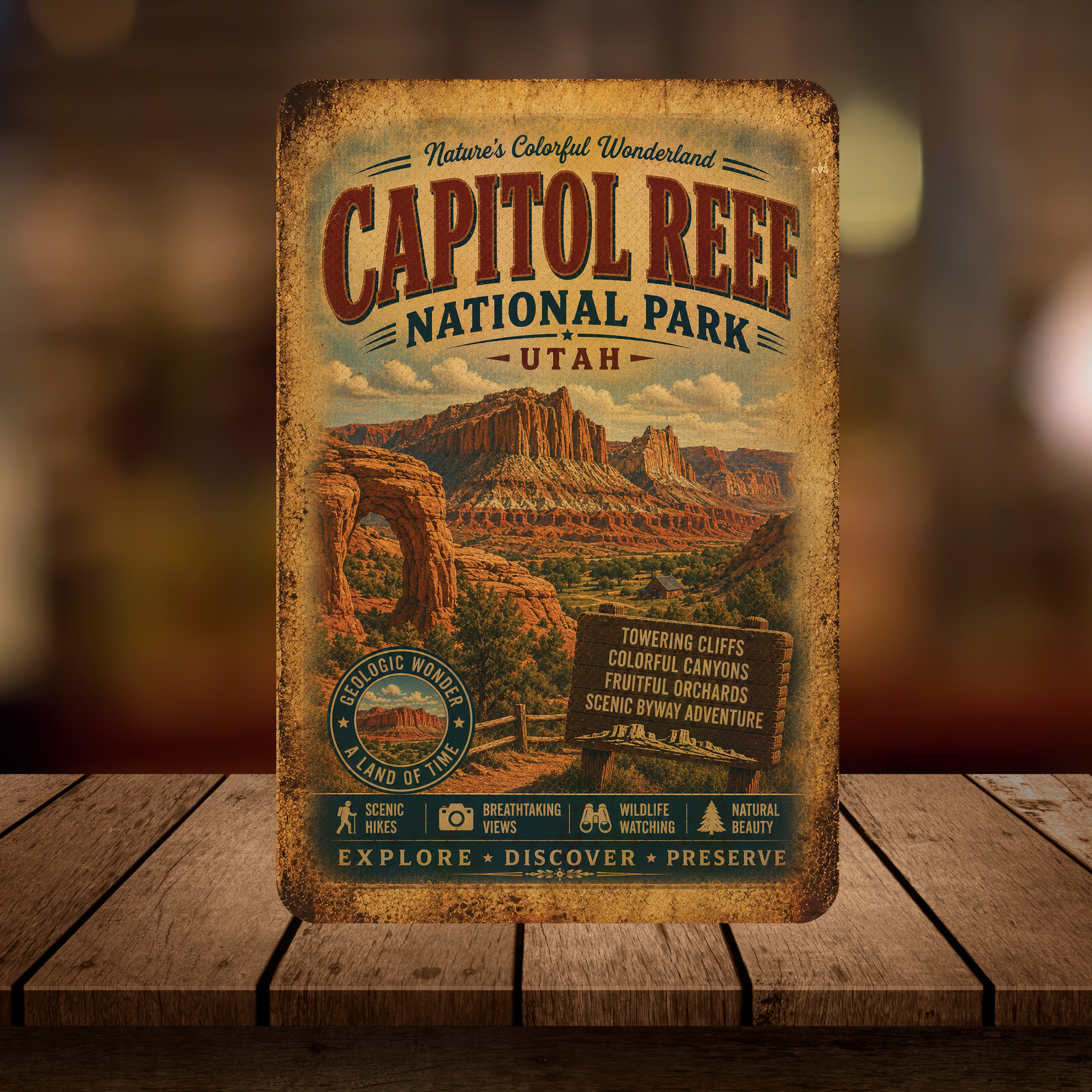 Capitol Reef National Park Metal Sign
