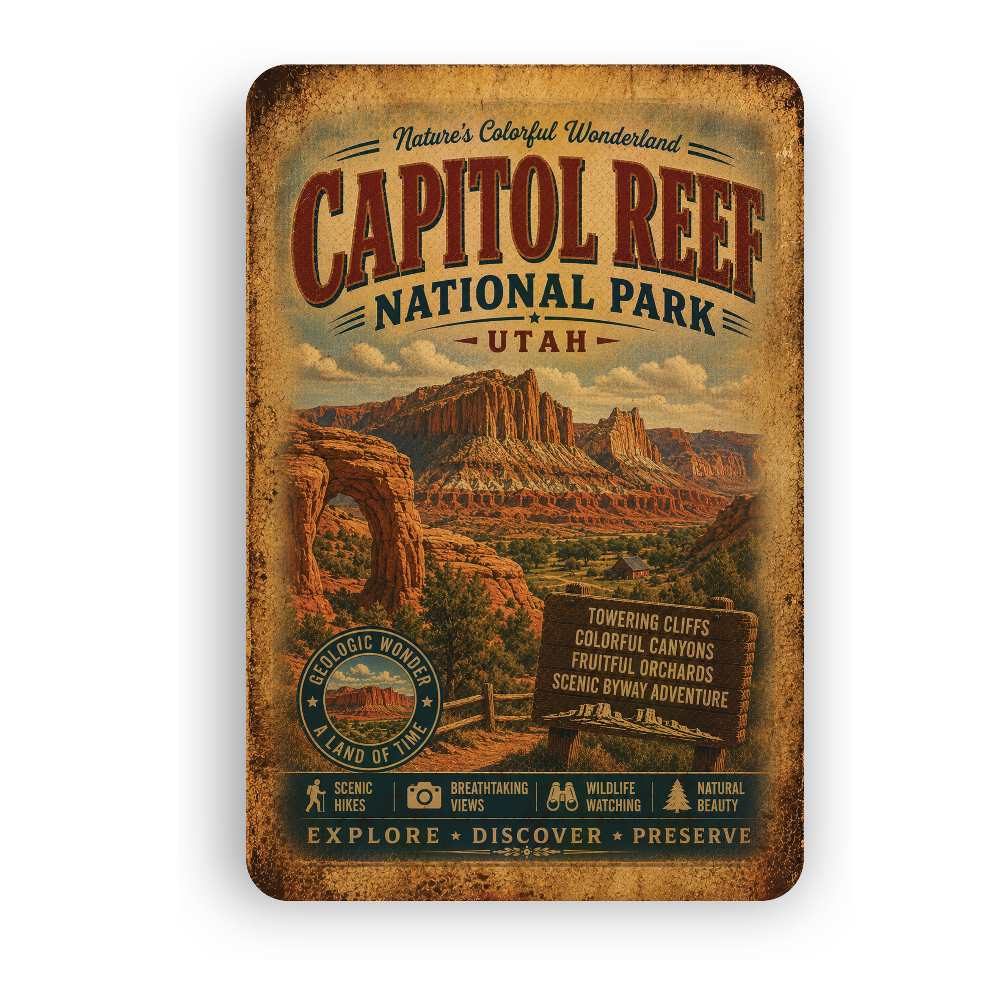 Capitol Reef National Park Metal Sign