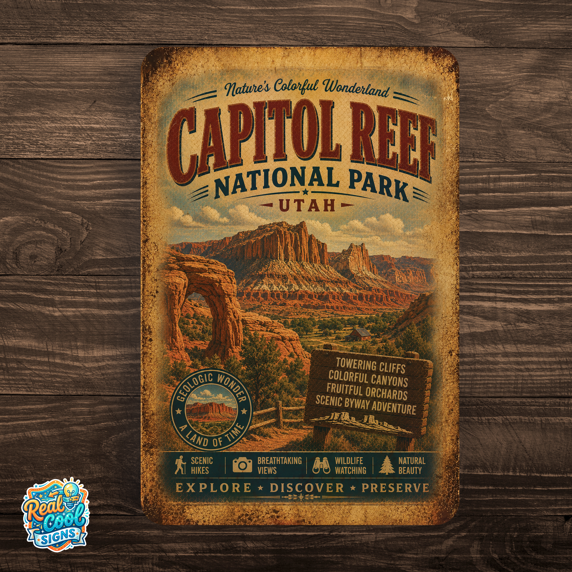 Capitol Reef National Park Metal Sign