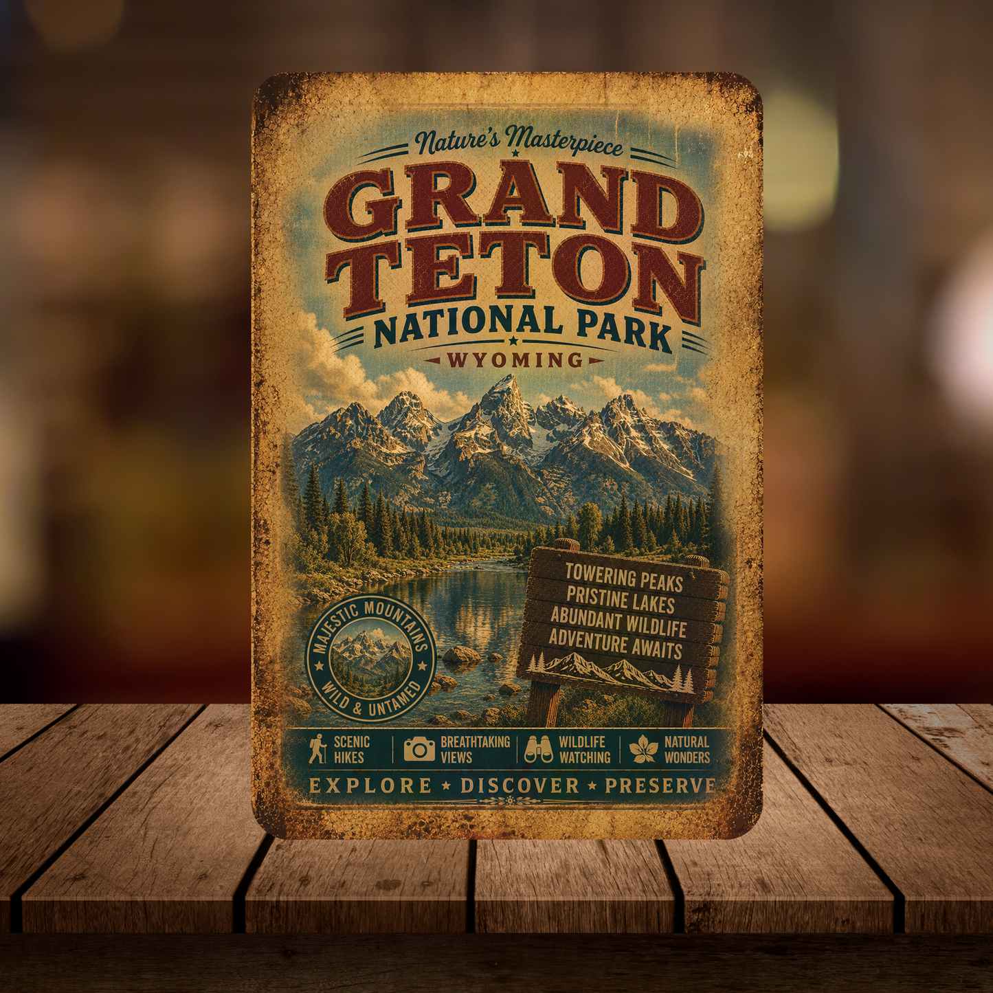 Grand Teton National Park Metal Sign