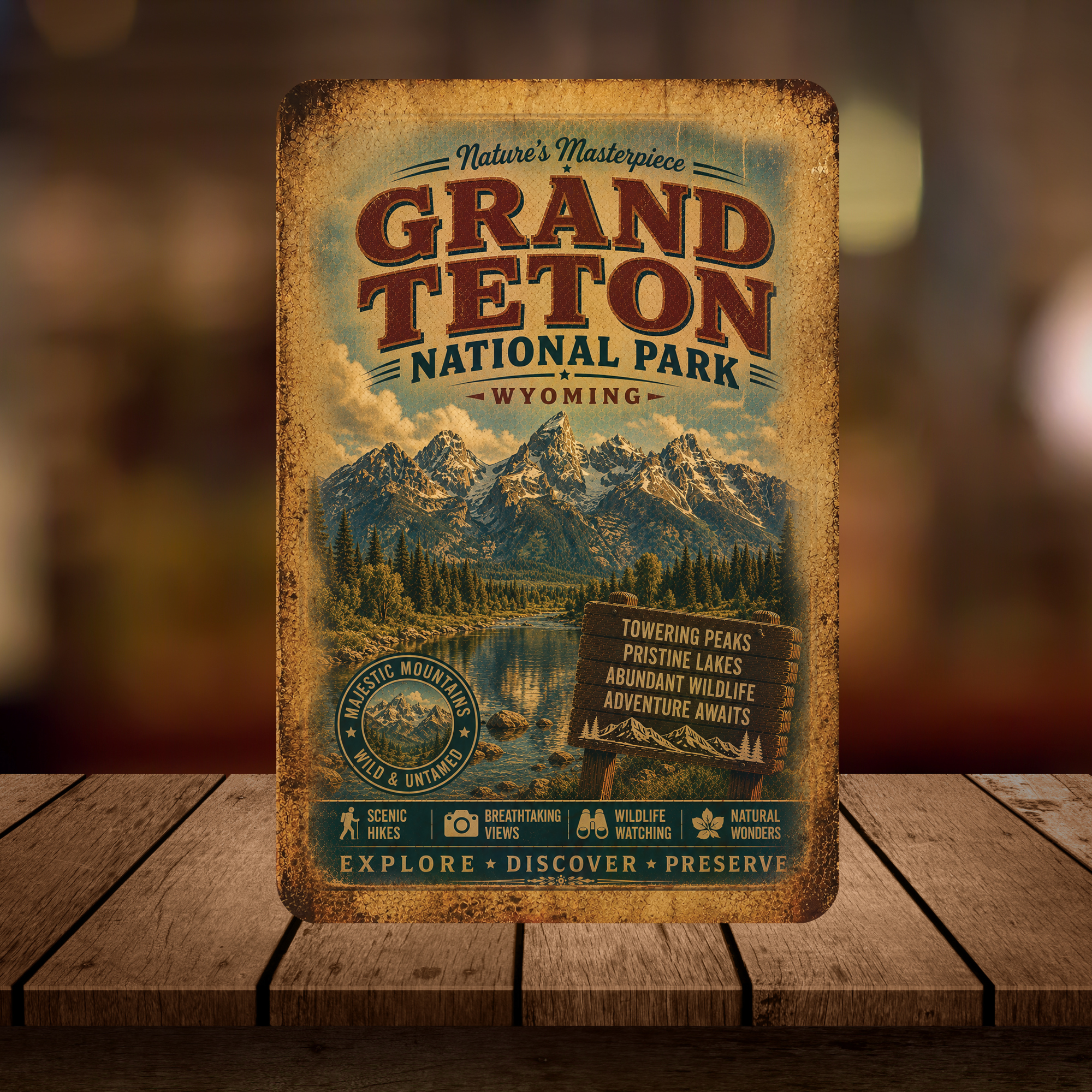 Grand Teton National Park Metal Sign