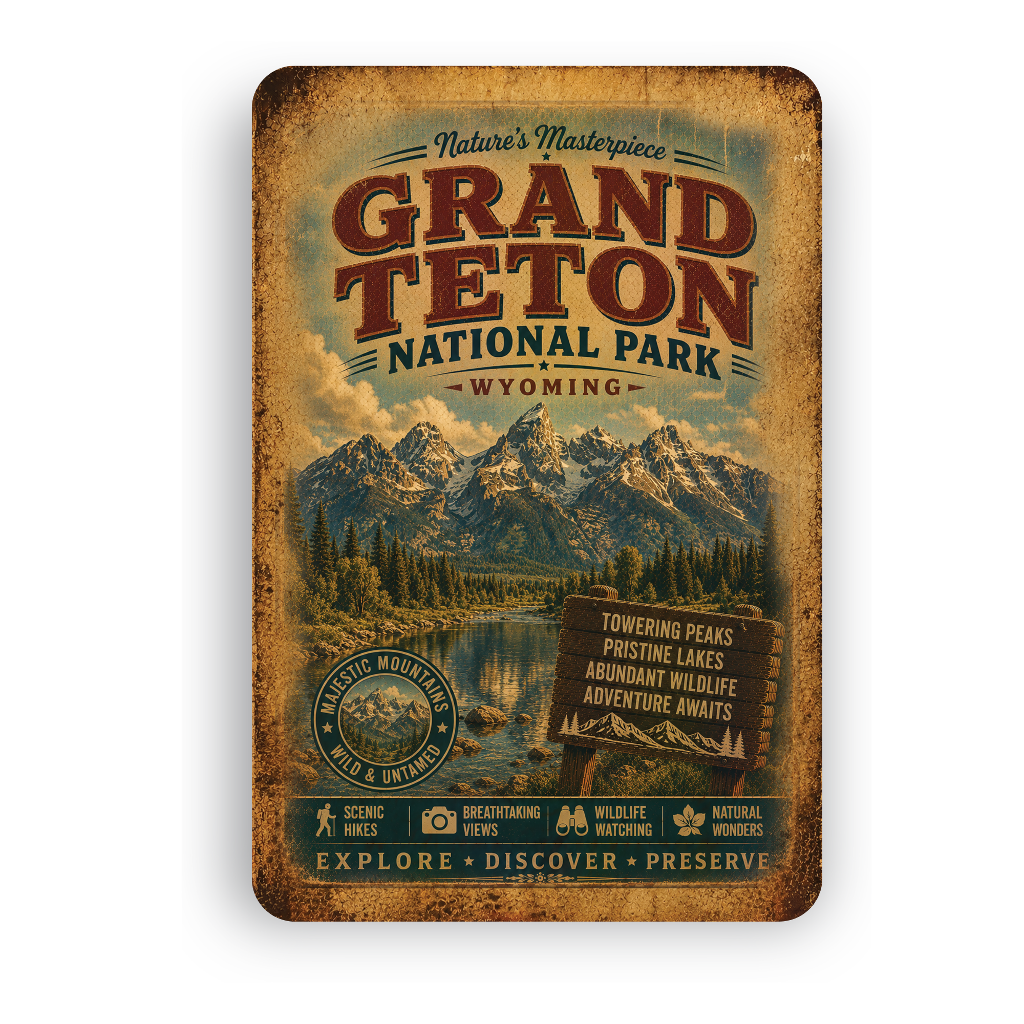 Grand Teton National Park Metal Sign