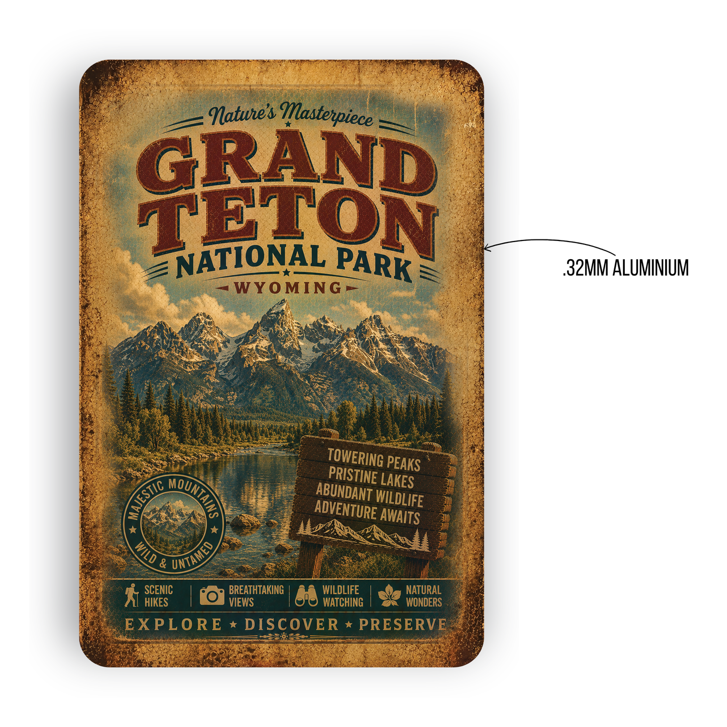 Grand Teton National Park Metal Sign