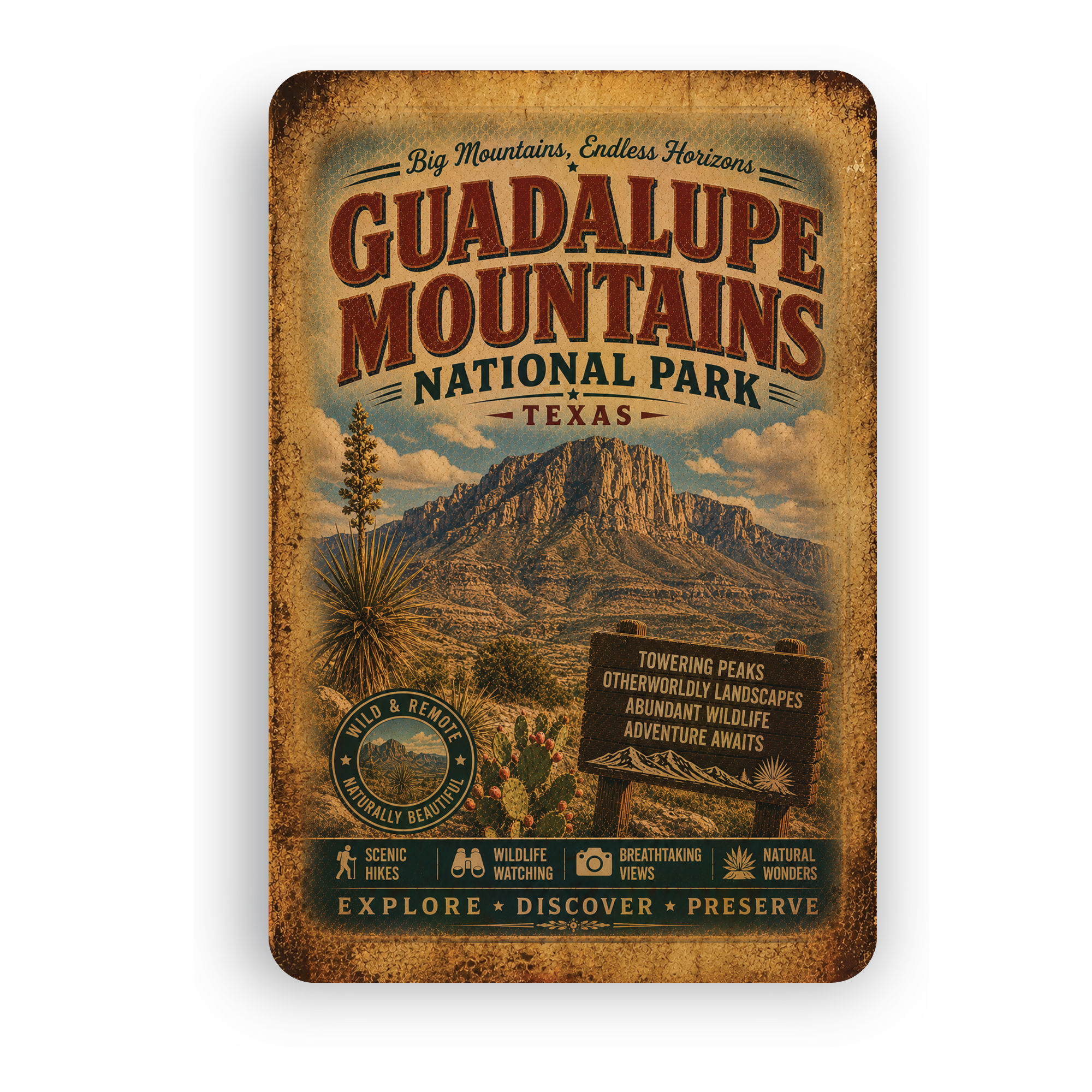 Guadalupe Mountains National Park Sign