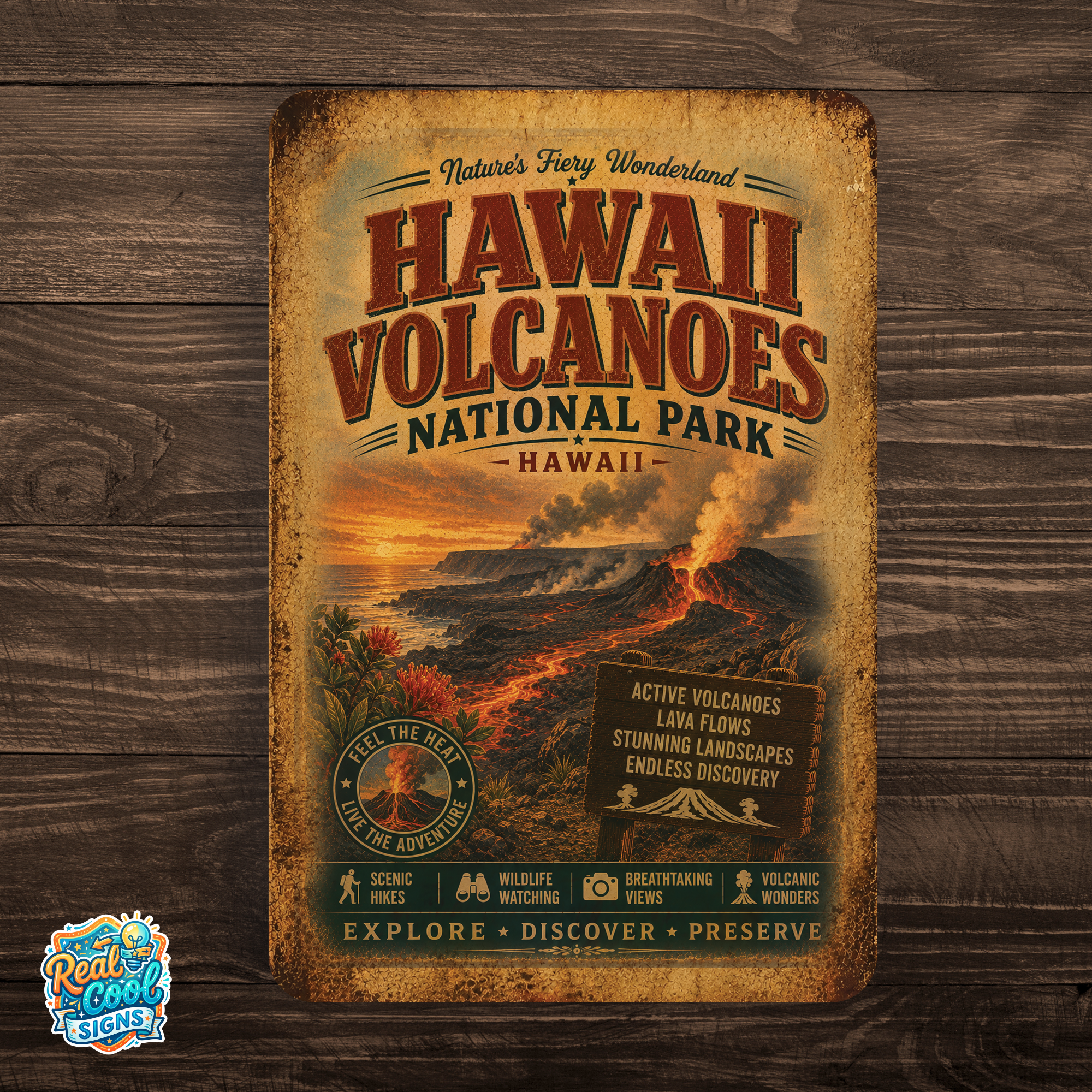 Hawaii Volcanoes National Park Metal Sign