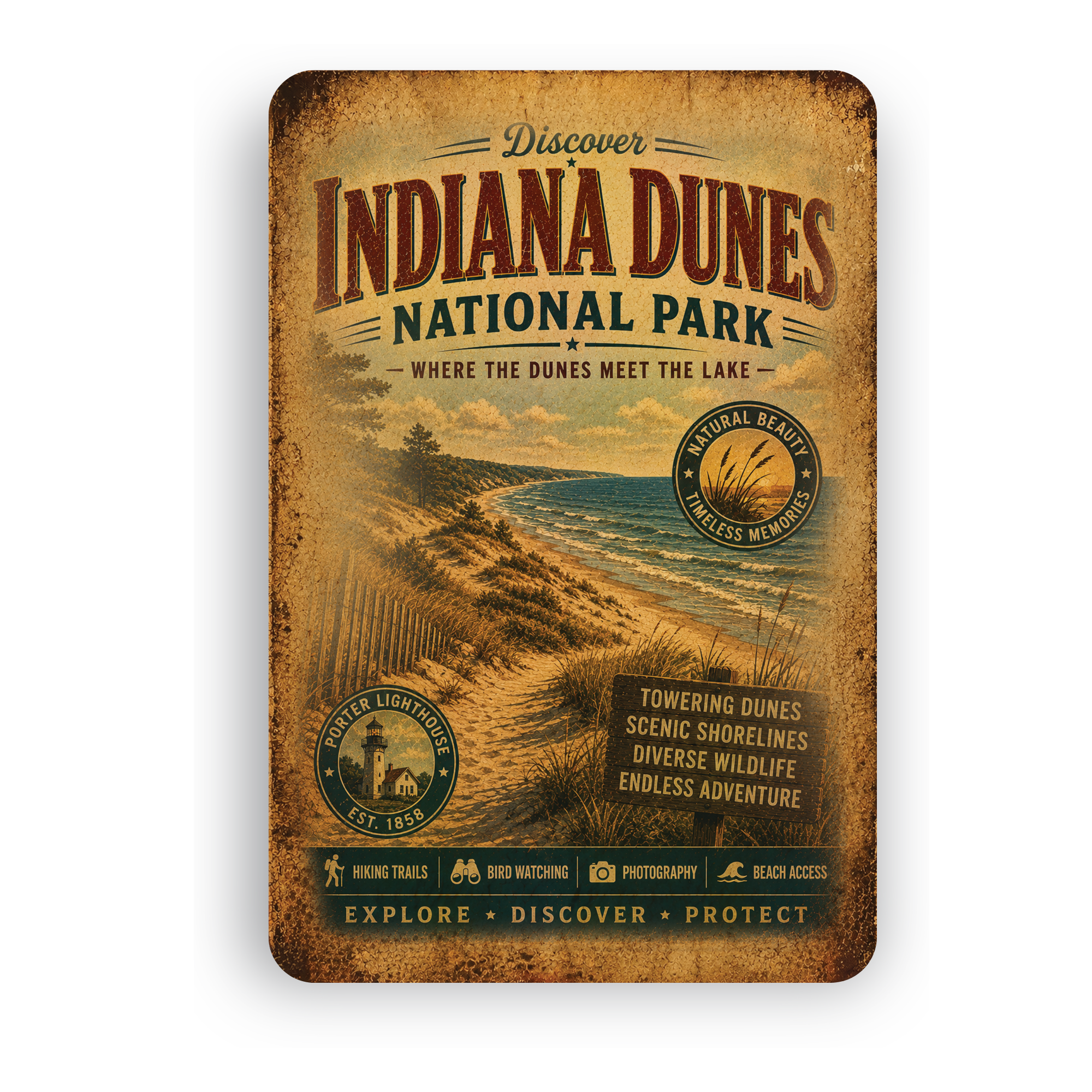 Indiana Dunes National Park Metal Sign