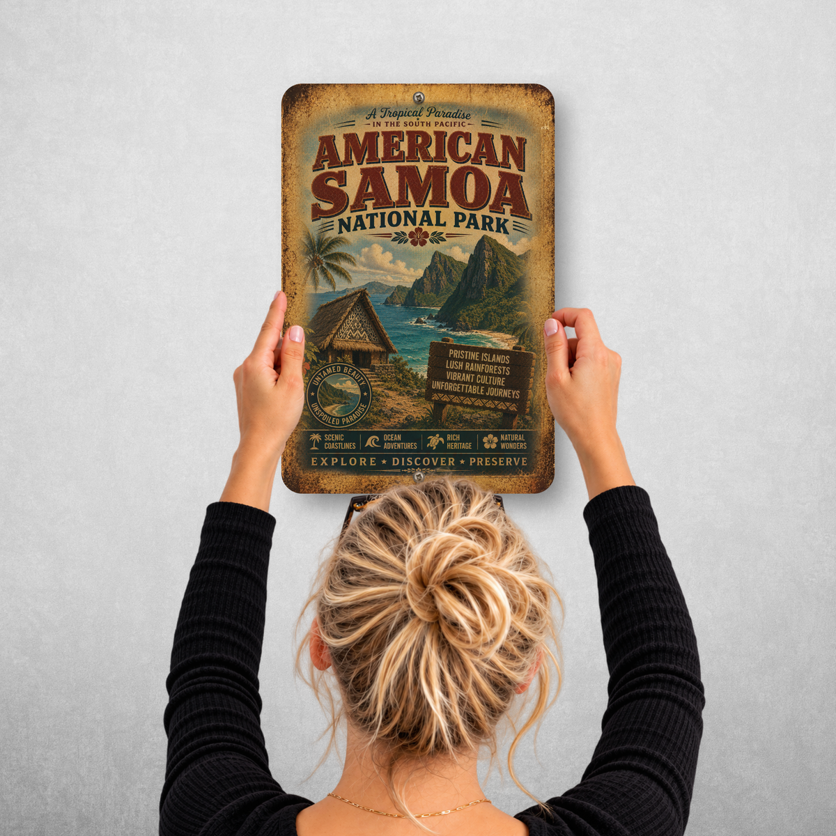 American Samoa National Park Metal Sign