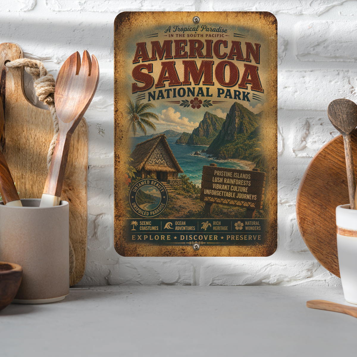 American Samoa National Park Metal Sign