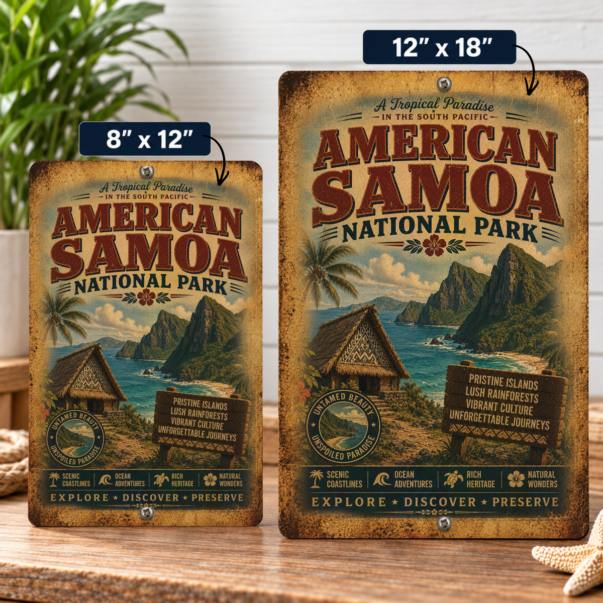American Samoa National Park Metal Sign