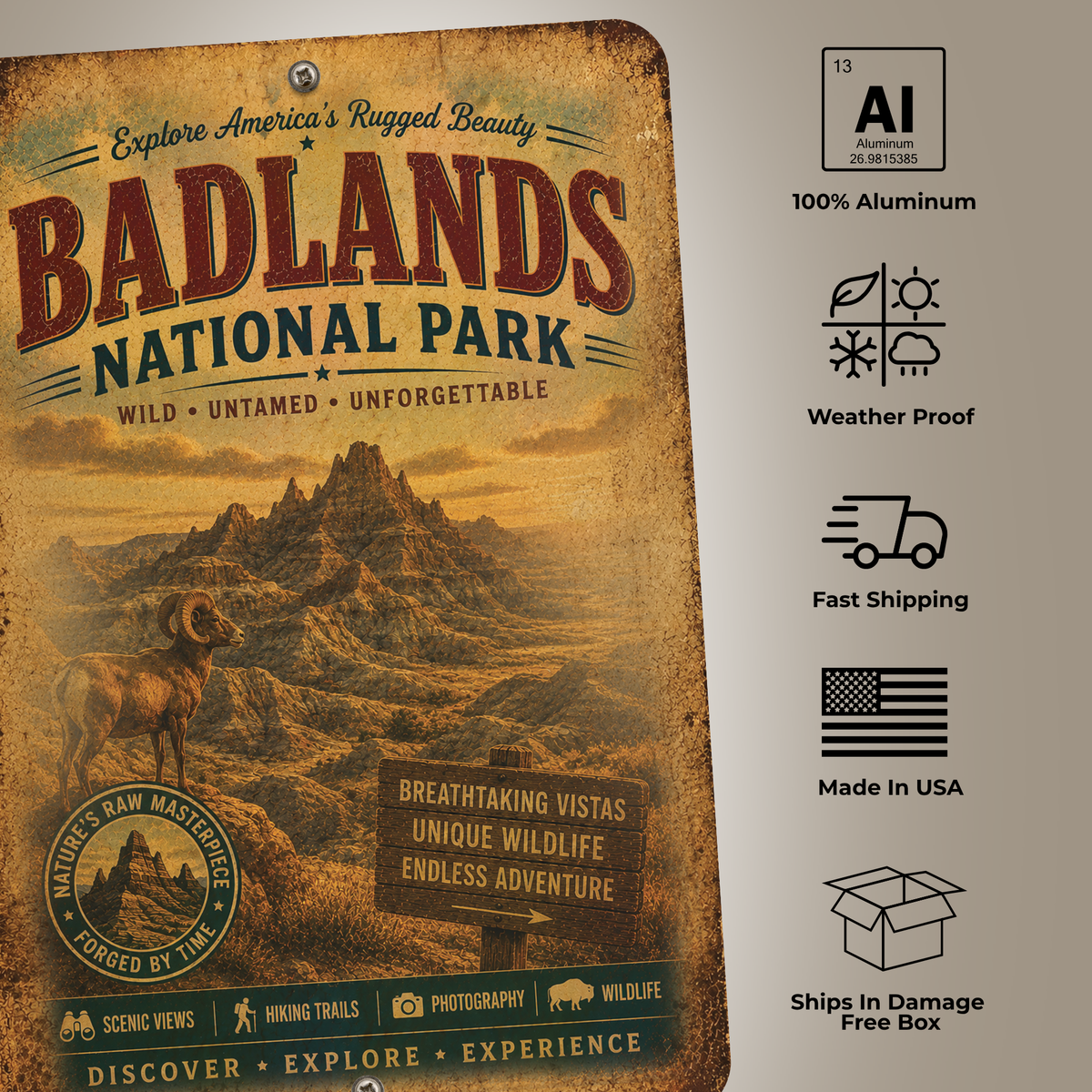 Badlands National Park Sign