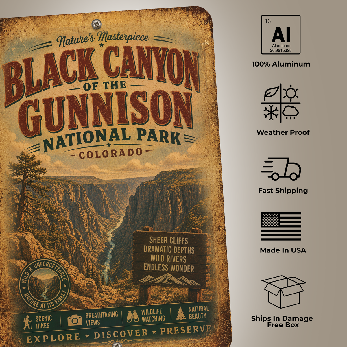 Black Canyon of the Gunnison National Park Sign