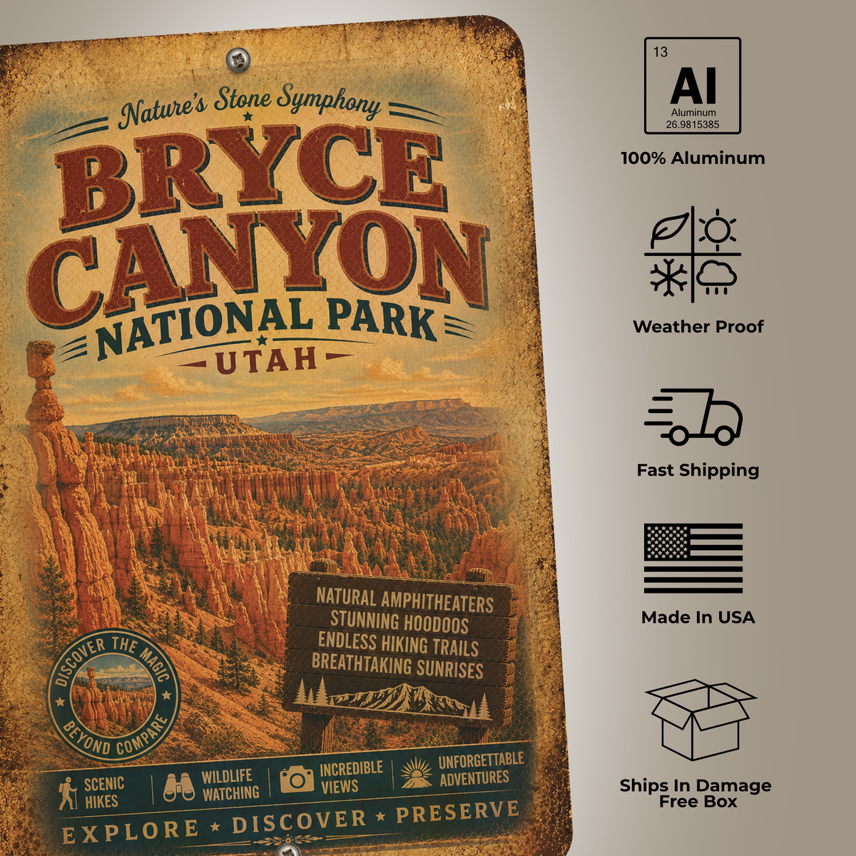 Bryce Canyon National Park Metal Sign