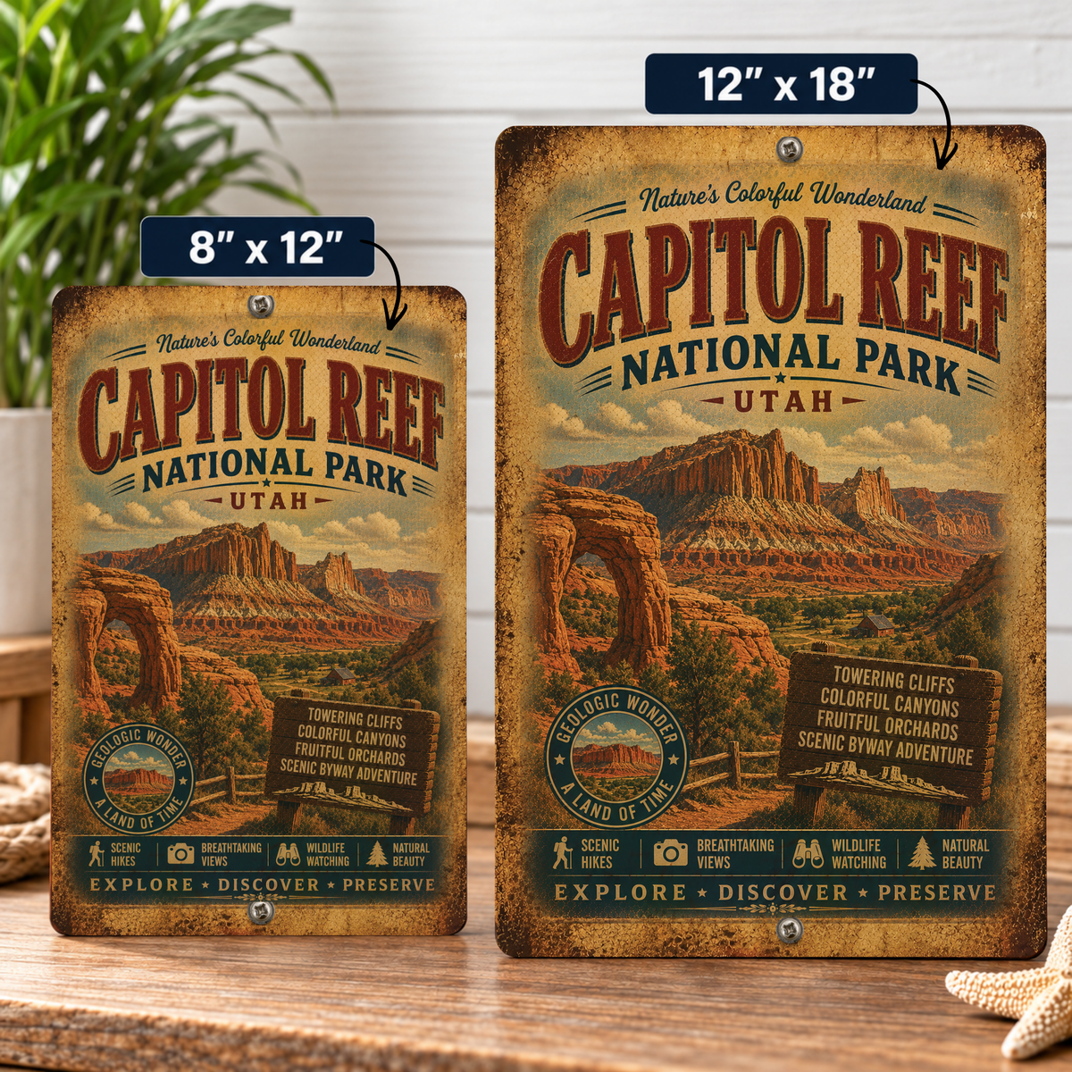 Capitol Reef National Park Metal Sign