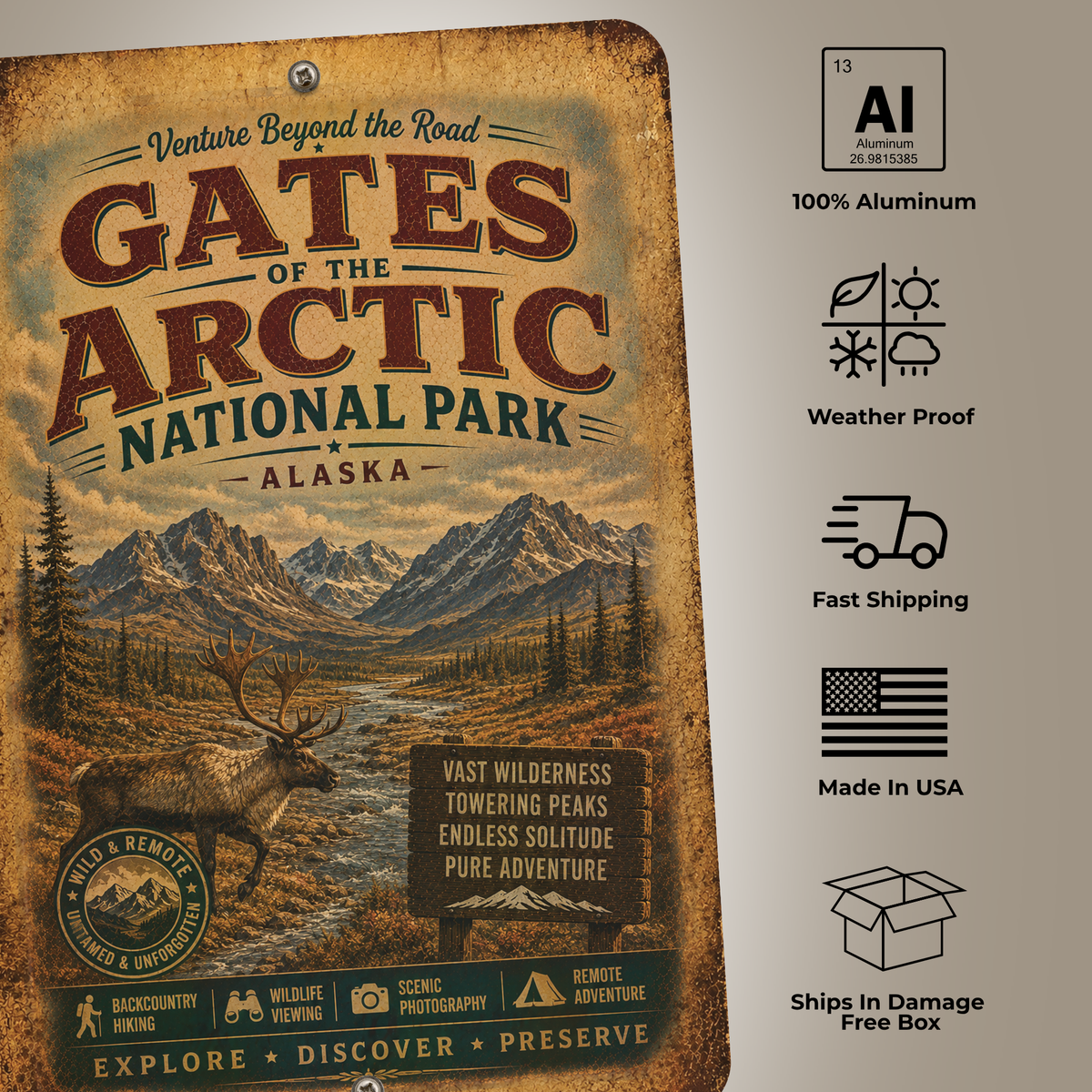 Gates of the Arctic National Park Sign