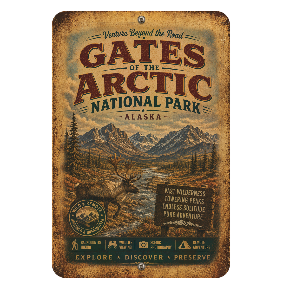 Gates of the Arctic National Park Sign