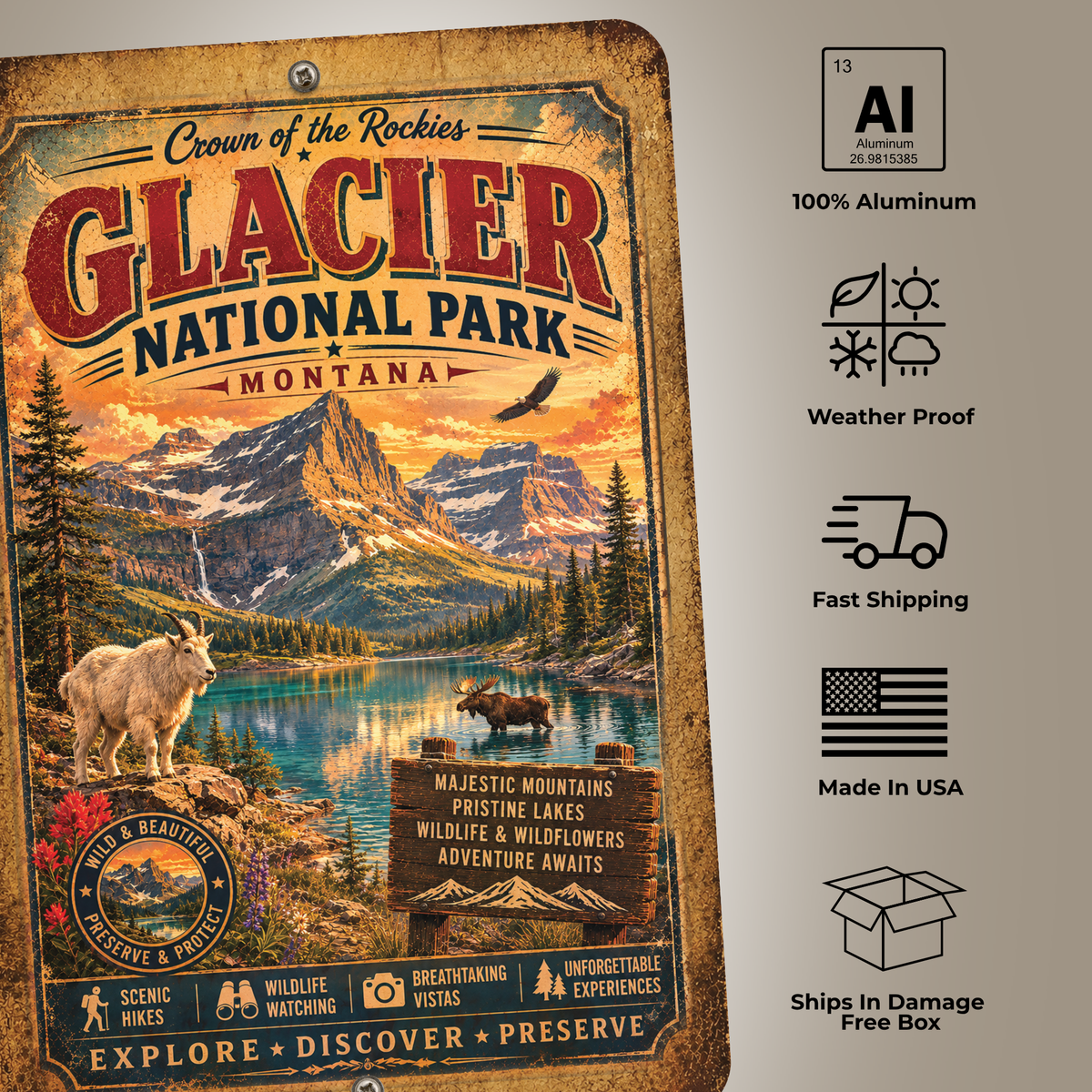 Glacier National Park Sign