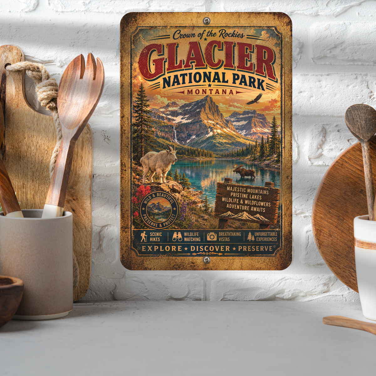 Glacier National Park Sign