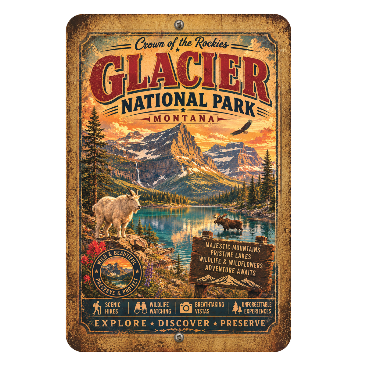 Glacier National Park Sign