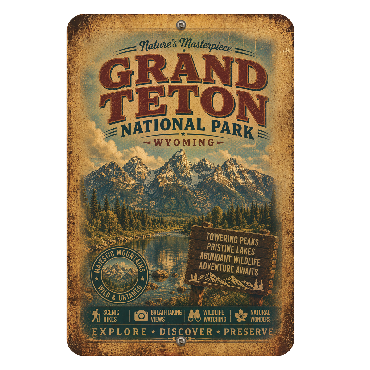Grand Teton National Park Metal Sign