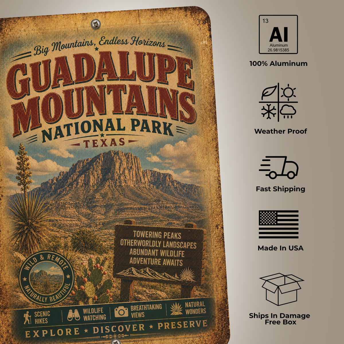 Guadalupe Mountains National Park Sign