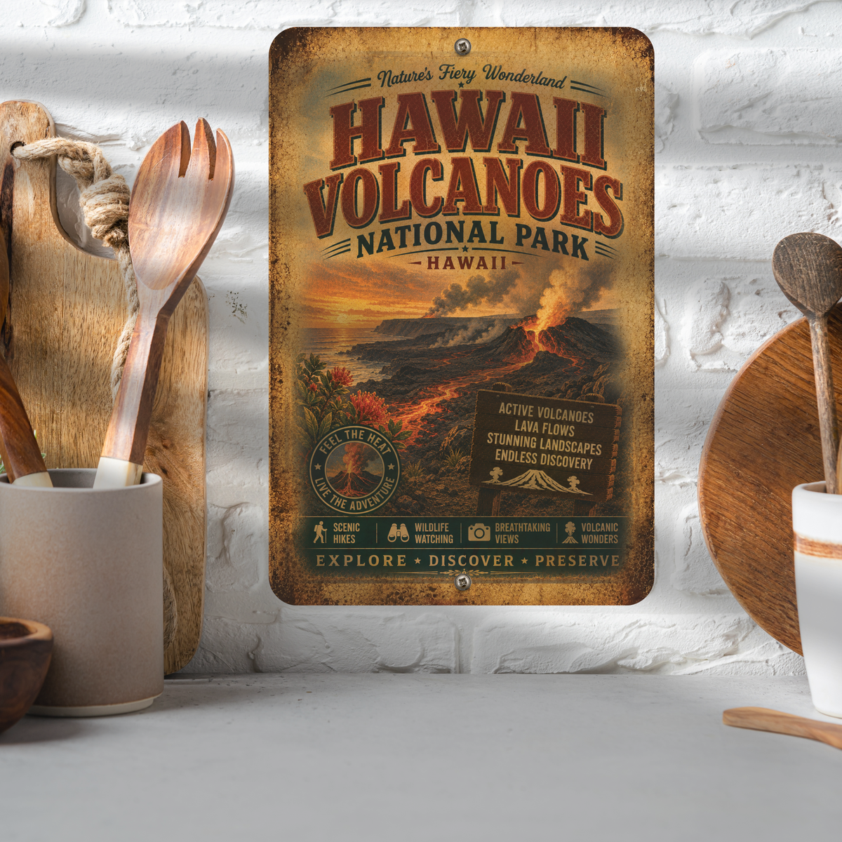 Hawaii Volcanoes National Park Metal Sign
