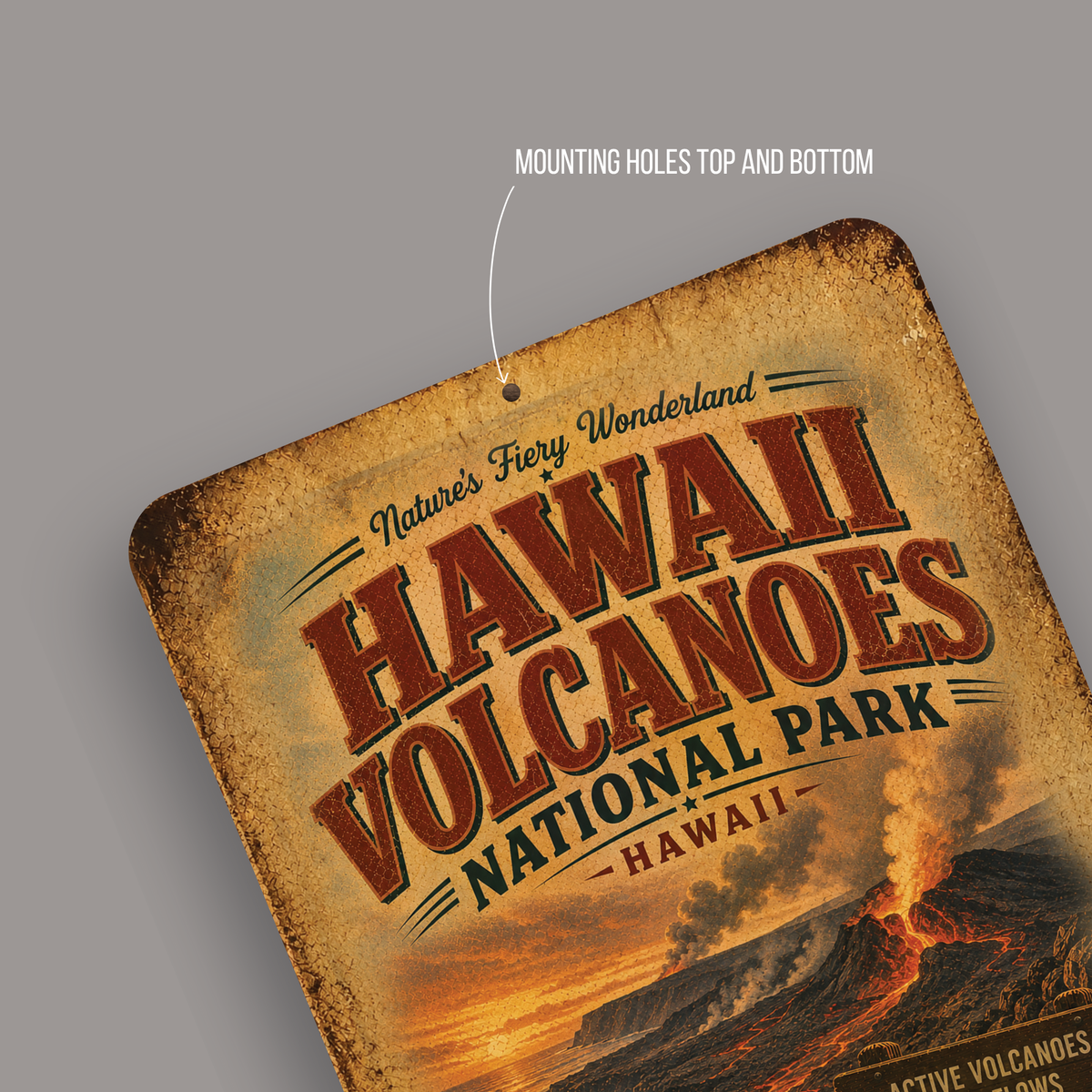 Hawaii Volcanoes National Park Metal Sign