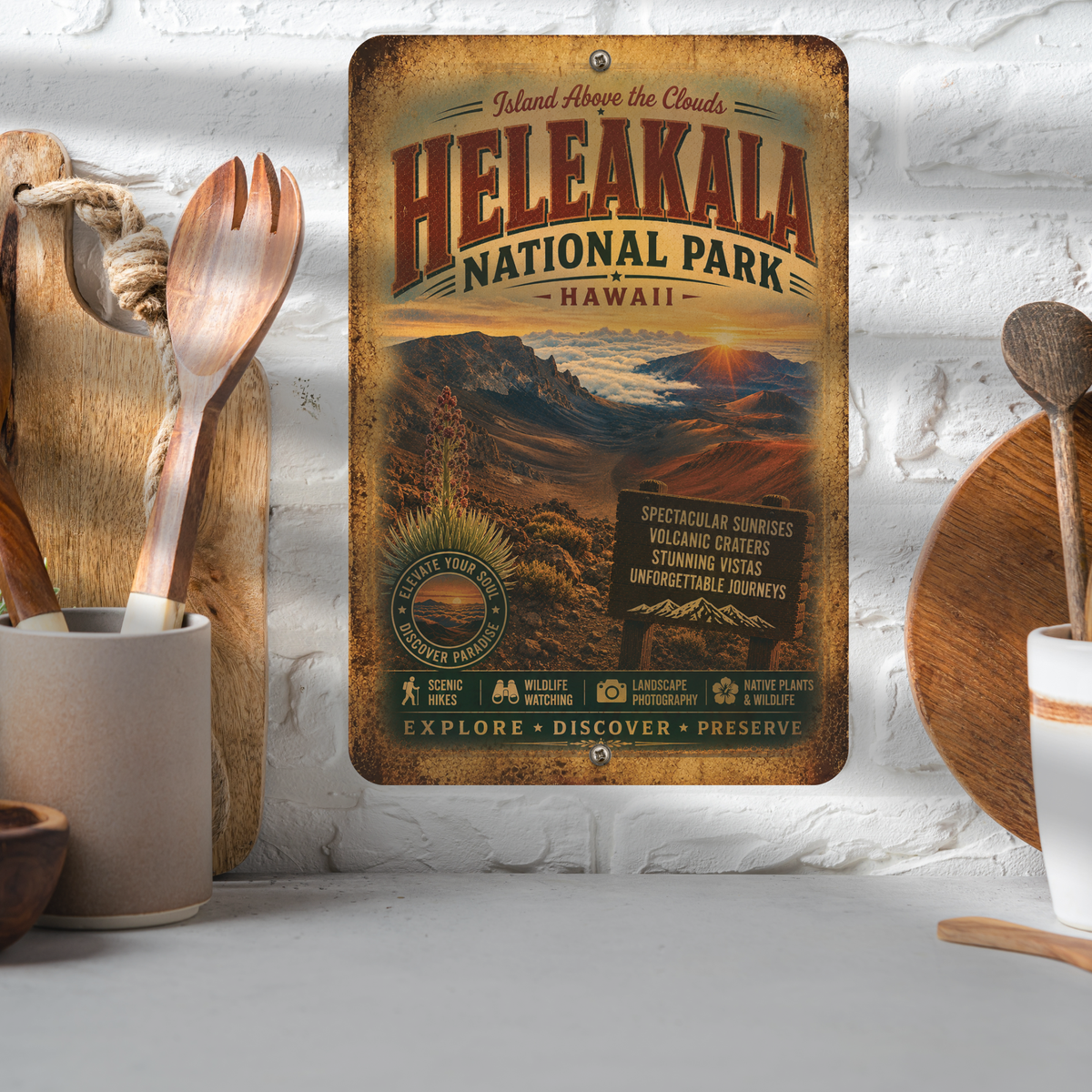 Heleakala National Park Aluminum Sign