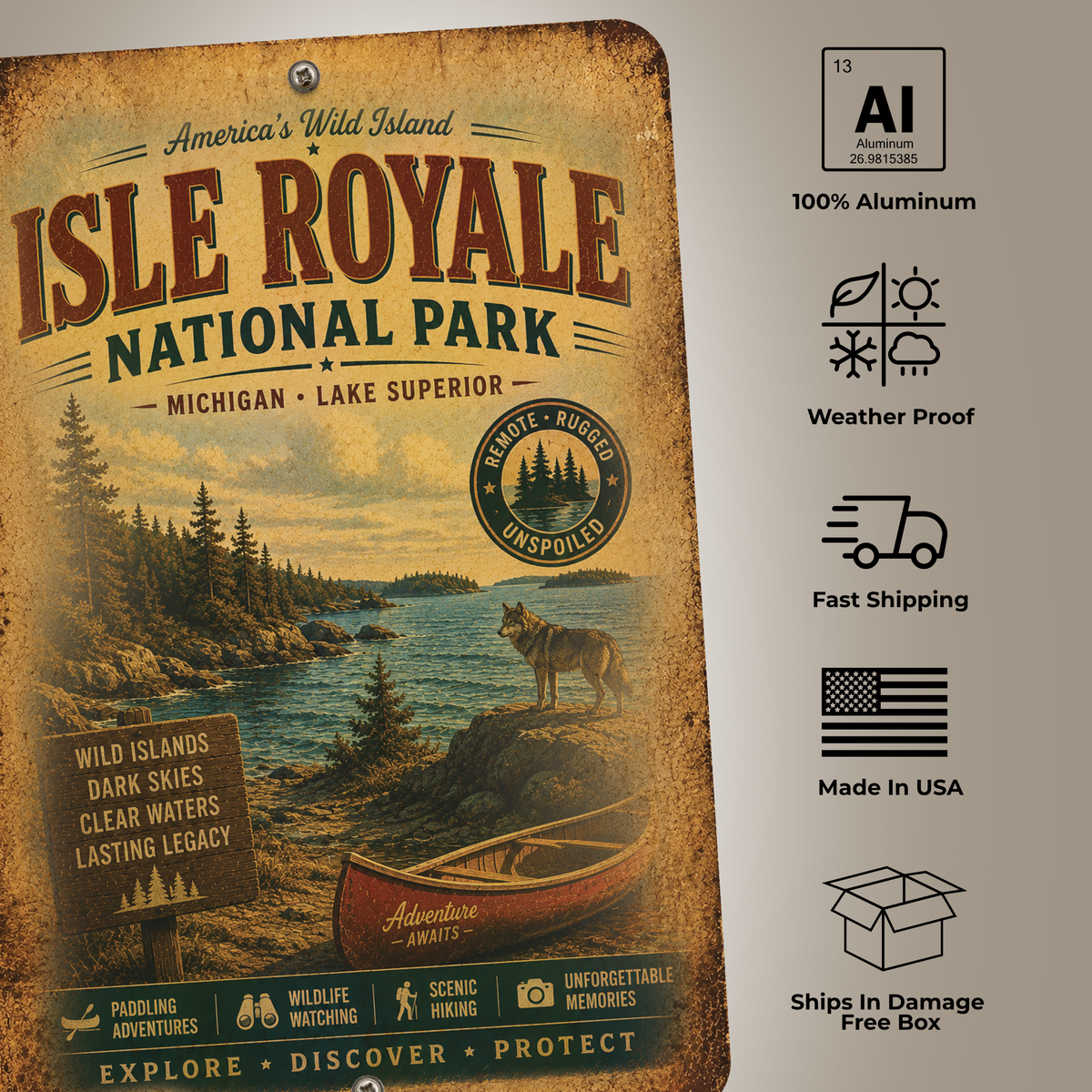 Isle Royale National Park Sign