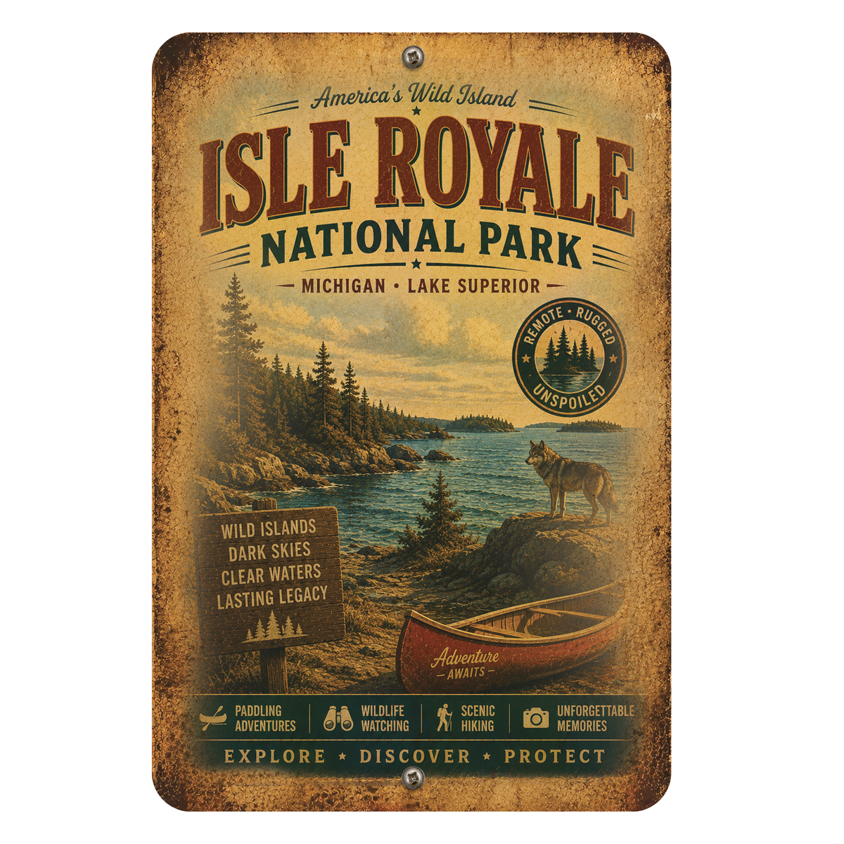 Isle Royale National Park Sign