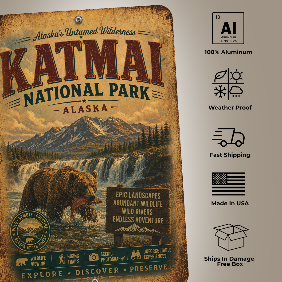 Katmai National Park Sign