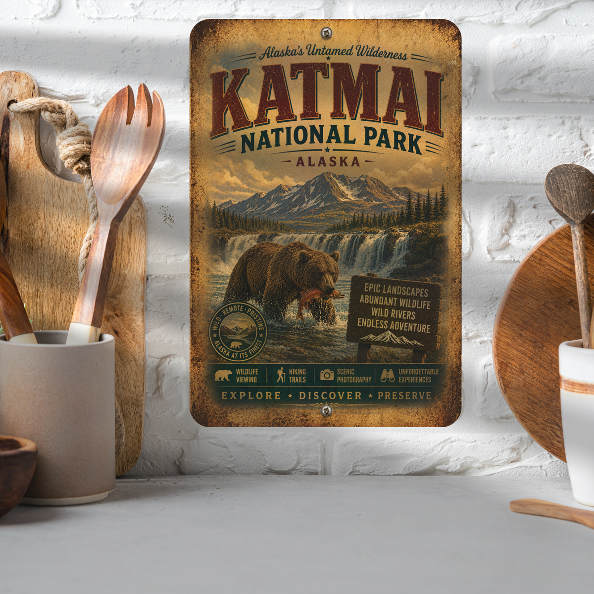 Katmai National Park Sign