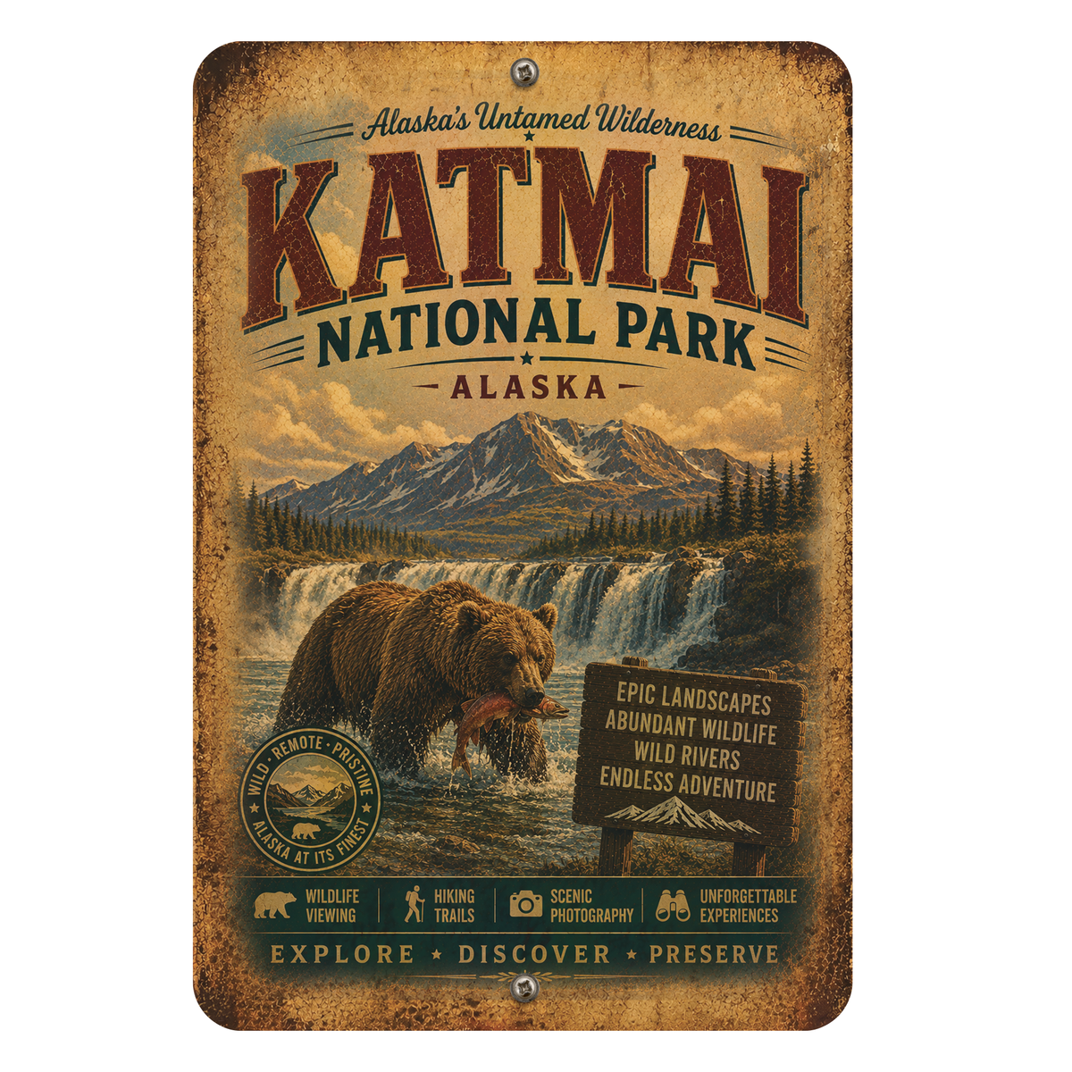 Katmai National Park Sign