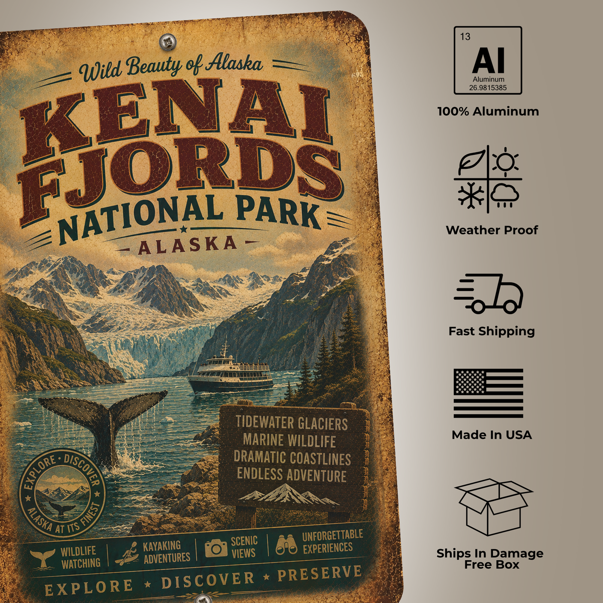 Kenai Fjords National Park Sign