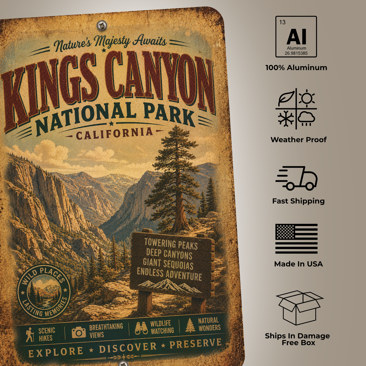 Kings Canyon National Park Sign
